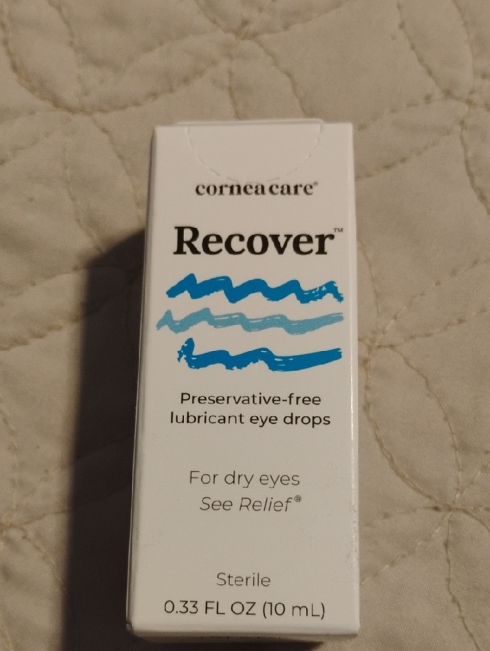 Recover Preservative-Free Lubricant Eye Drops — White with Blue Accent~NWT
